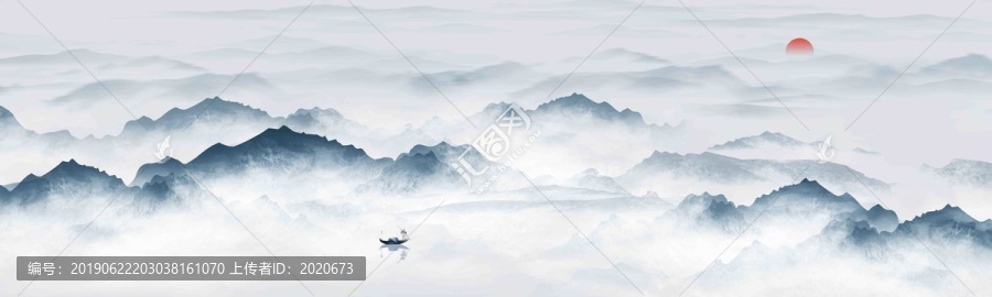 巨幅水墨山水
