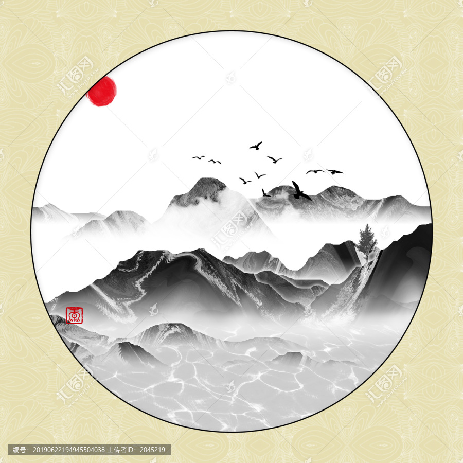 彩色水墨畫