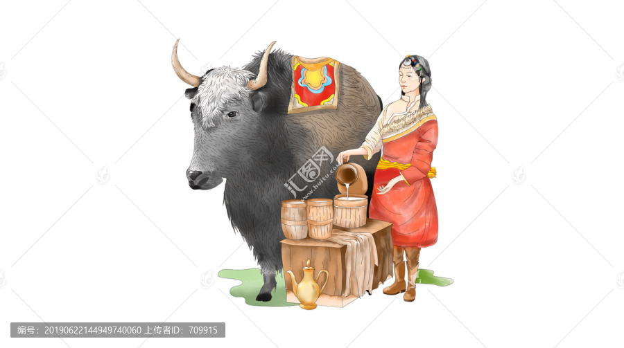 牦牛奶插畫