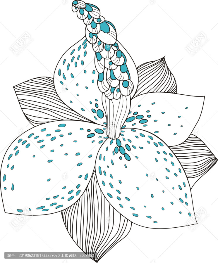 植物花卉鯉魚圖案