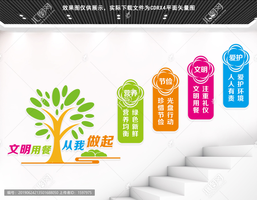 食堂樓梯文化墻