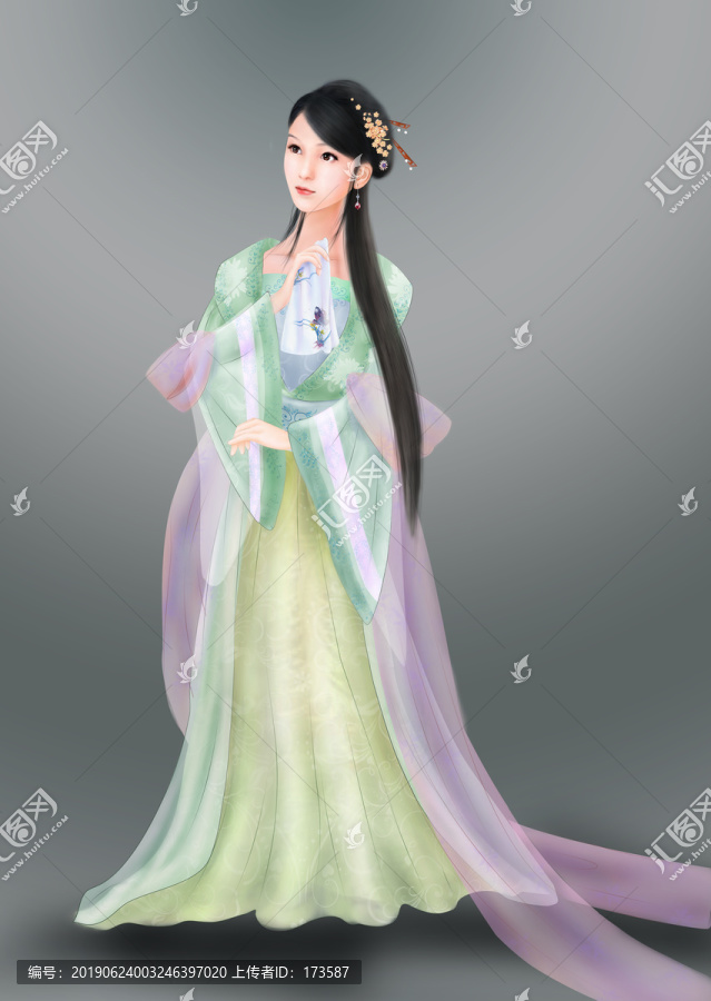手繪古裝美女