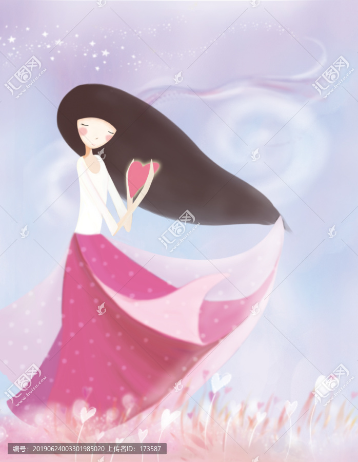 卡通手繪女孩