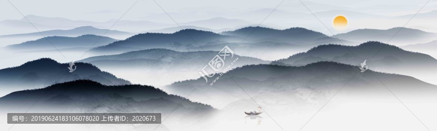 巨幅意境山水裝飾畫(huà)