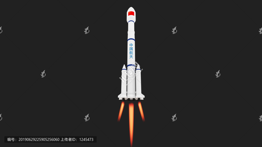 發(fā)射升空火箭3D模型