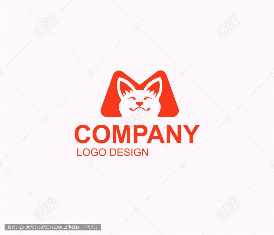 M字母狐狸柴犬狗LOGO