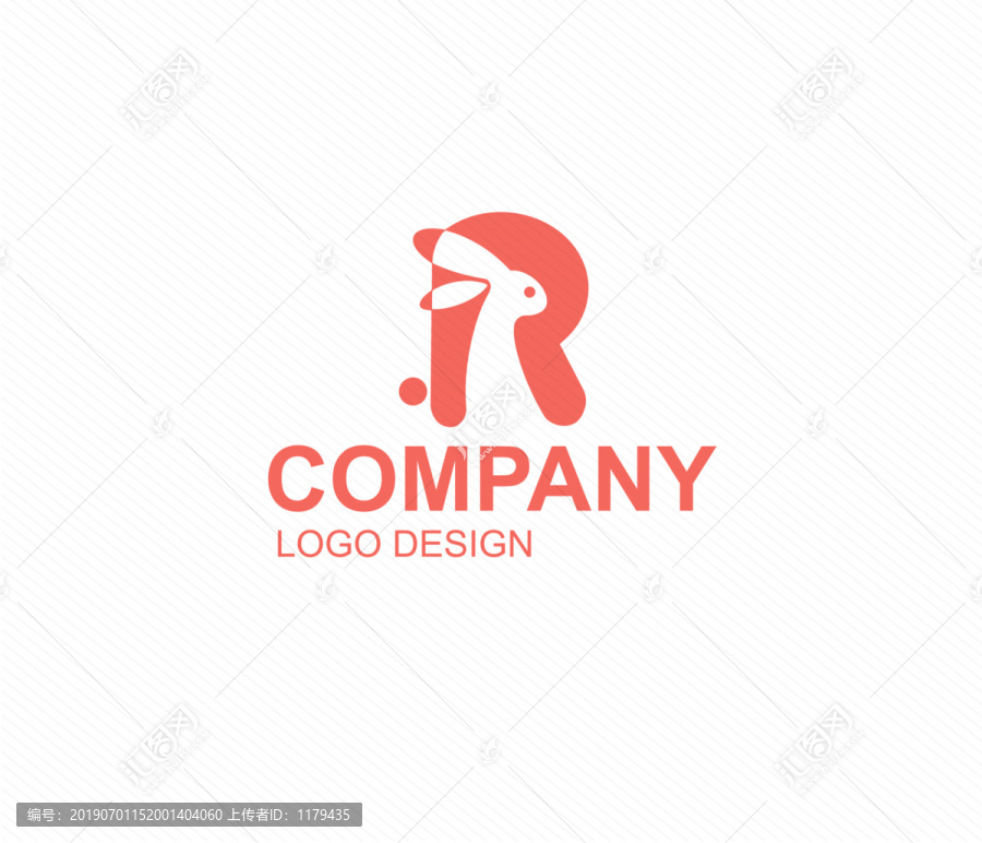 R字母兔子LOGO