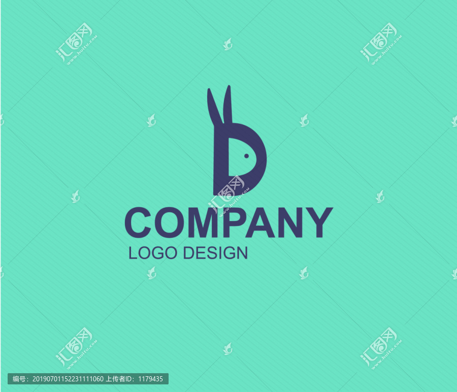 D字母兔子LOGO