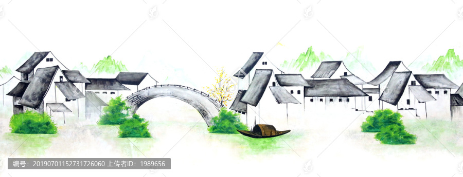 江南水鄉(xiāng)水墨畫
