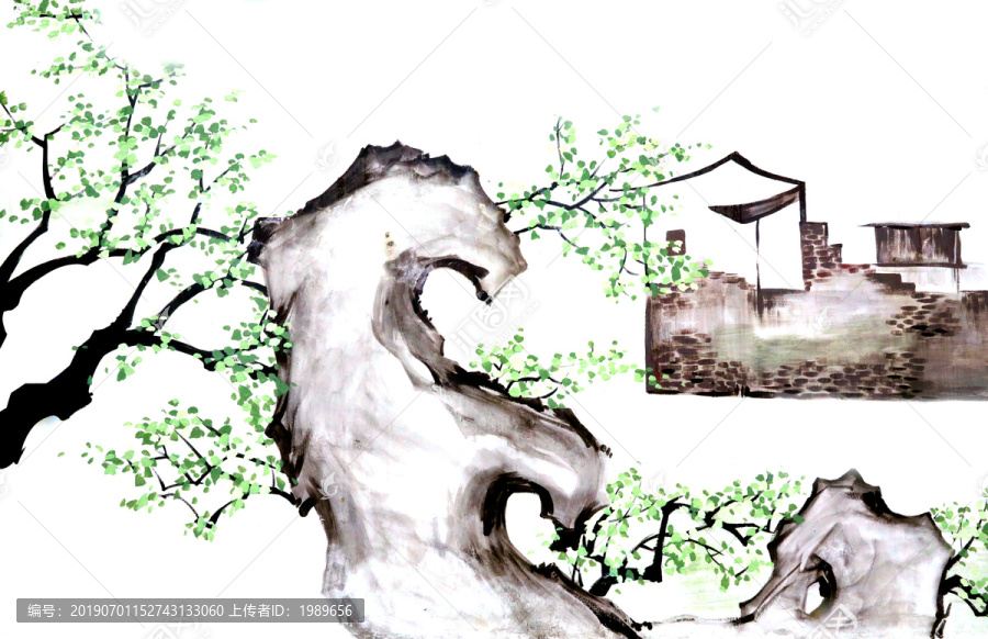 江南水鄉(xiāng)水墨畫