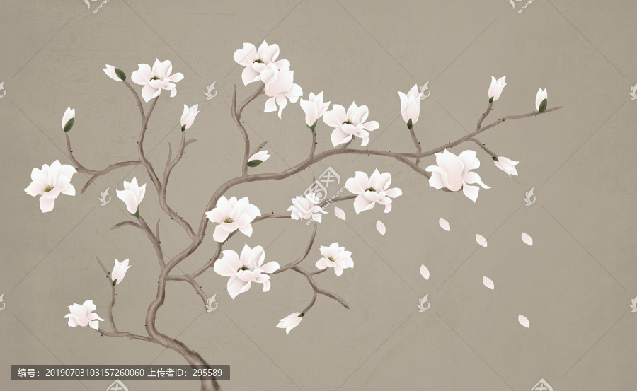 中式背景墻玉蘭