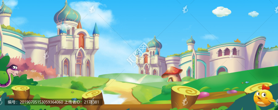 卡通城堡场景