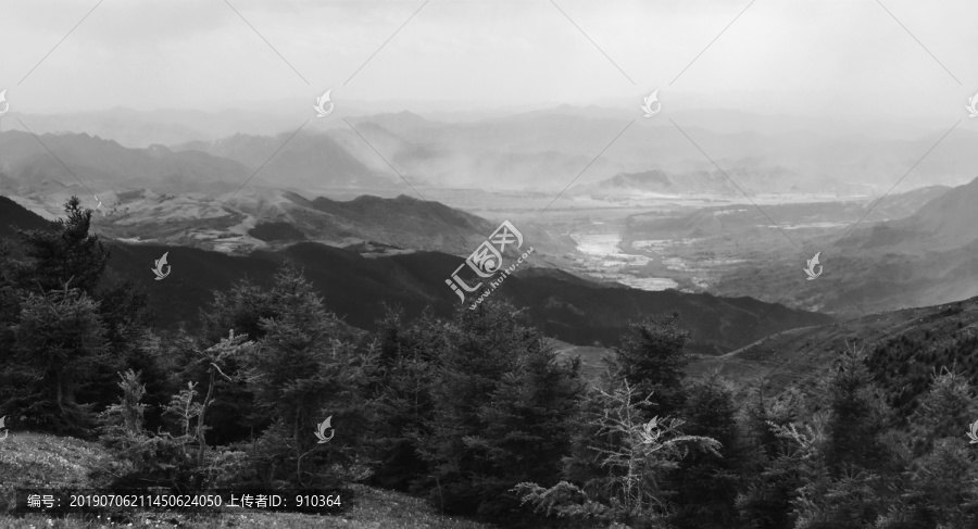 五台山水墨风景