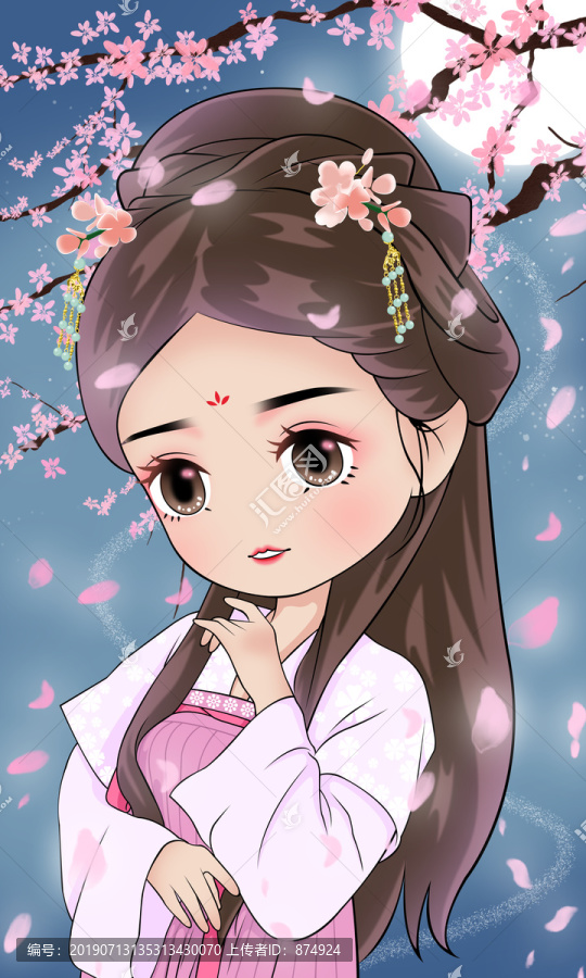 唯美古風(fēng)插畫漢服漢元素插圖
