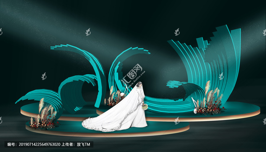 藍(lán)紅婚禮背景