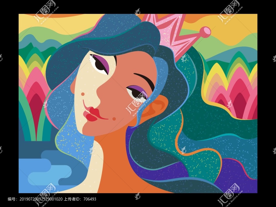 美女插畫美好美麗女子