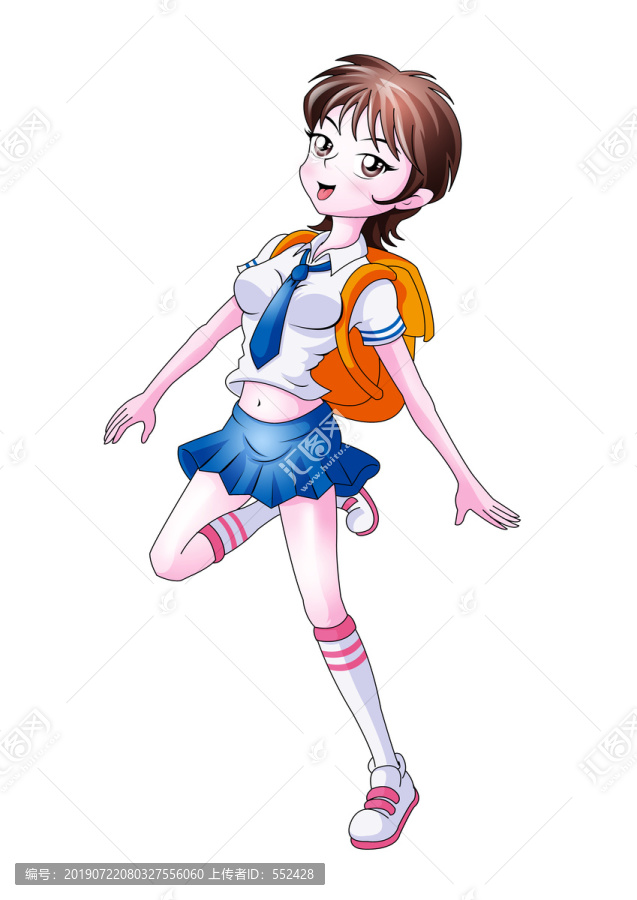 美女學生插畫設計