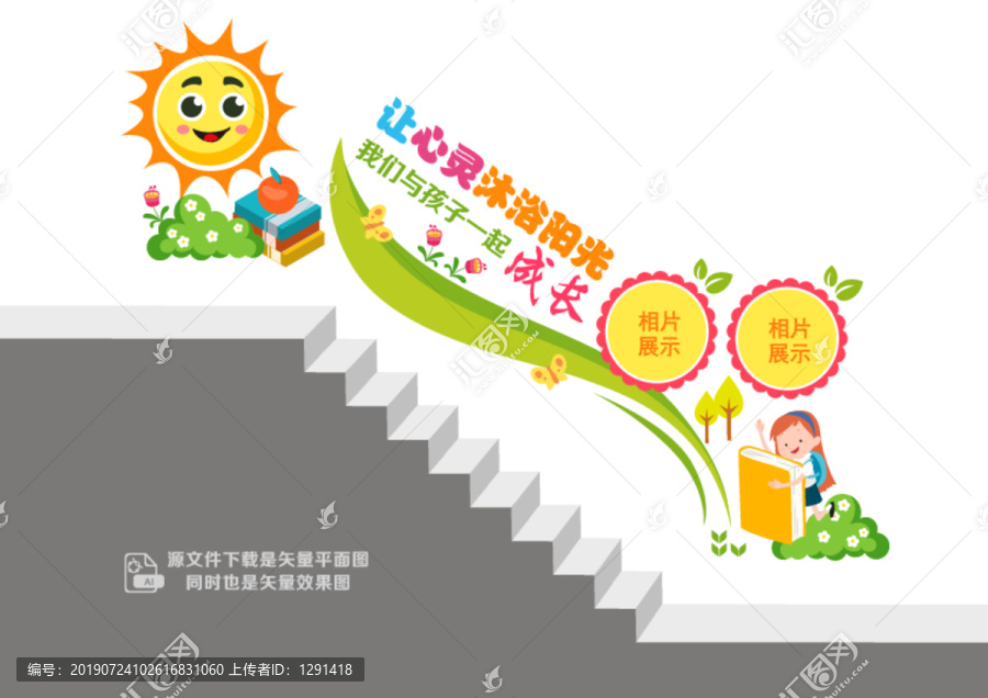 幼兒教育樓梯墻