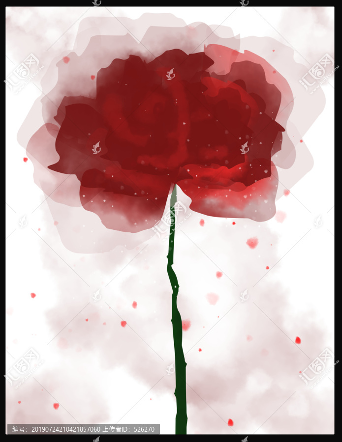 水墨花