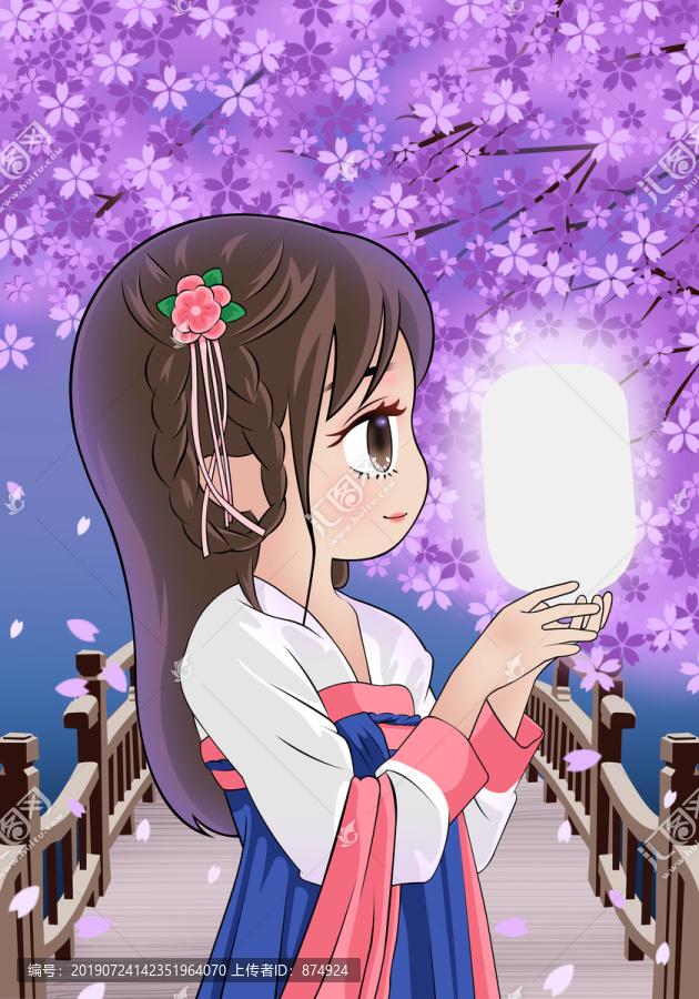 唯美古風(fēng)插畫漢服漢元素插圖