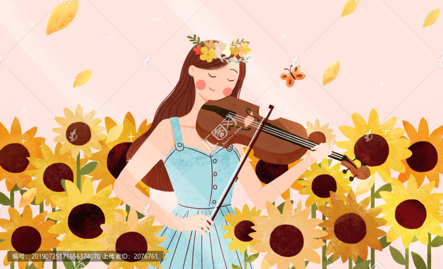 小清新治愈系文藝小女孩插畫
