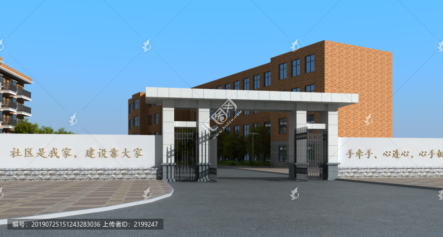 小區(qū)社區(qū)大門入口效果圖
