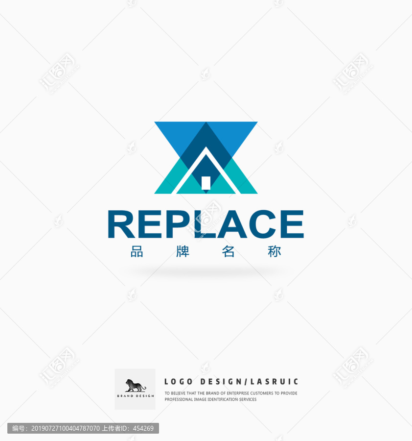 X字母logo房子logo
