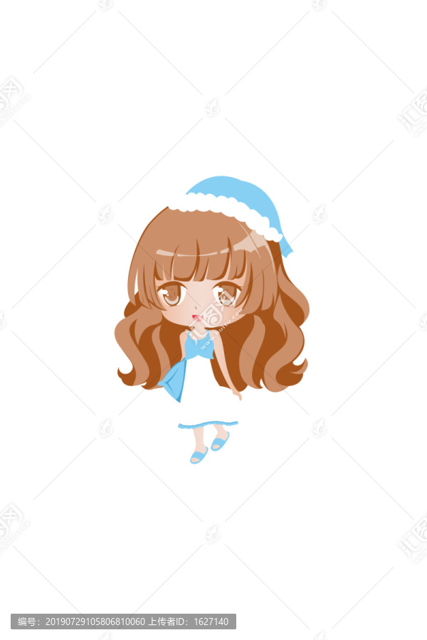 兔耳朵發(fā)夾女孩睡衣