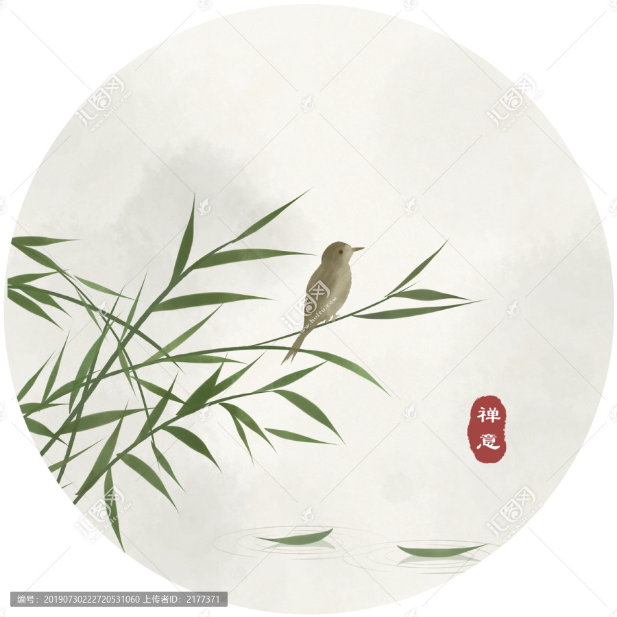 禪意竹子意境裝飾畫(huà)