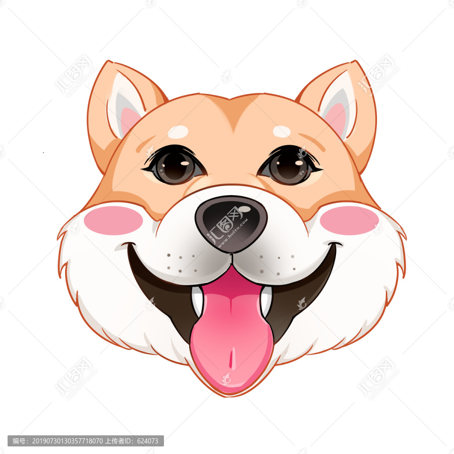 手繪狗狗PSDQ版小狗頭像
