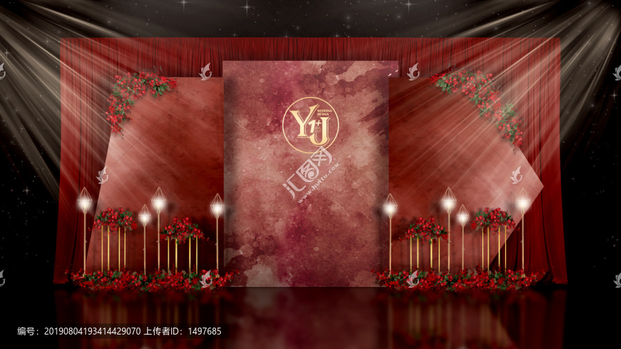 歐式紅色婚禮迎賓區(qū)