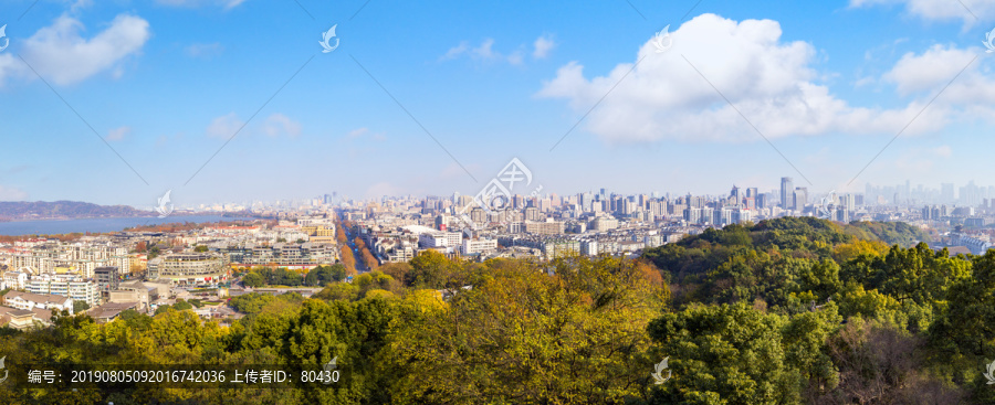 杭州城区全景风光