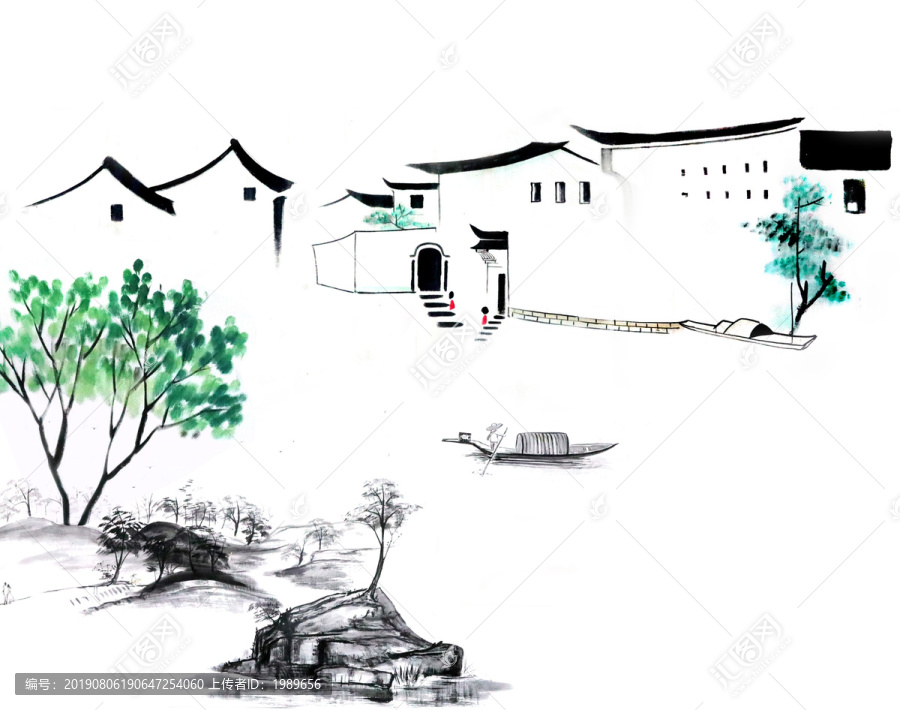 江南水鄉(xiāng)水墨畫