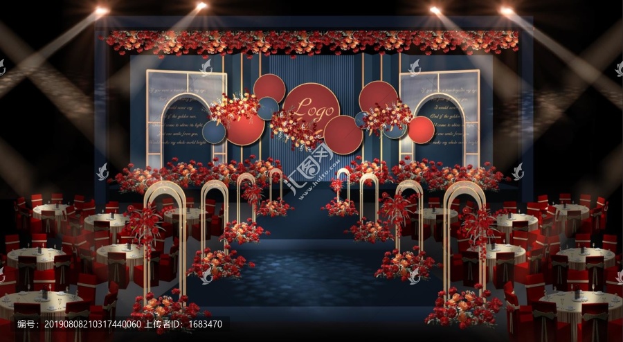 紅藍(lán)婚禮舞臺(tái)