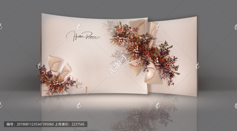 香檳粉婚禮簡(jiǎn)約迎賓區(qū)