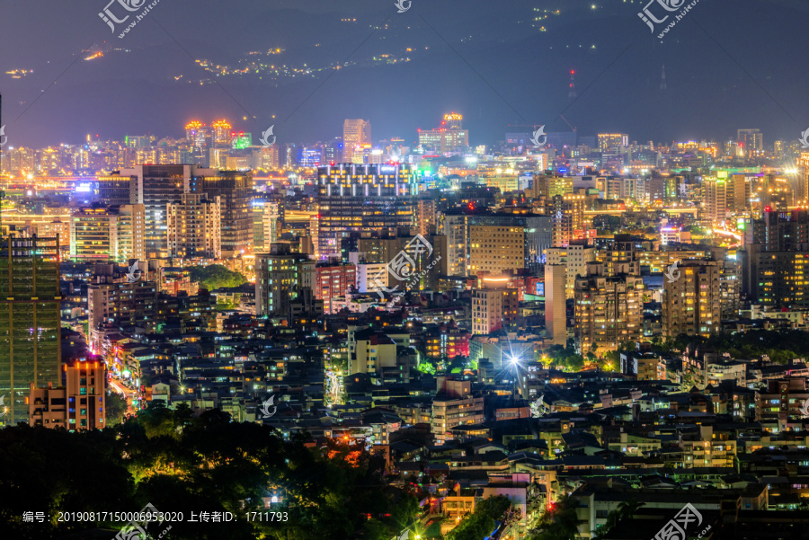 中国台湾台北城市夜景