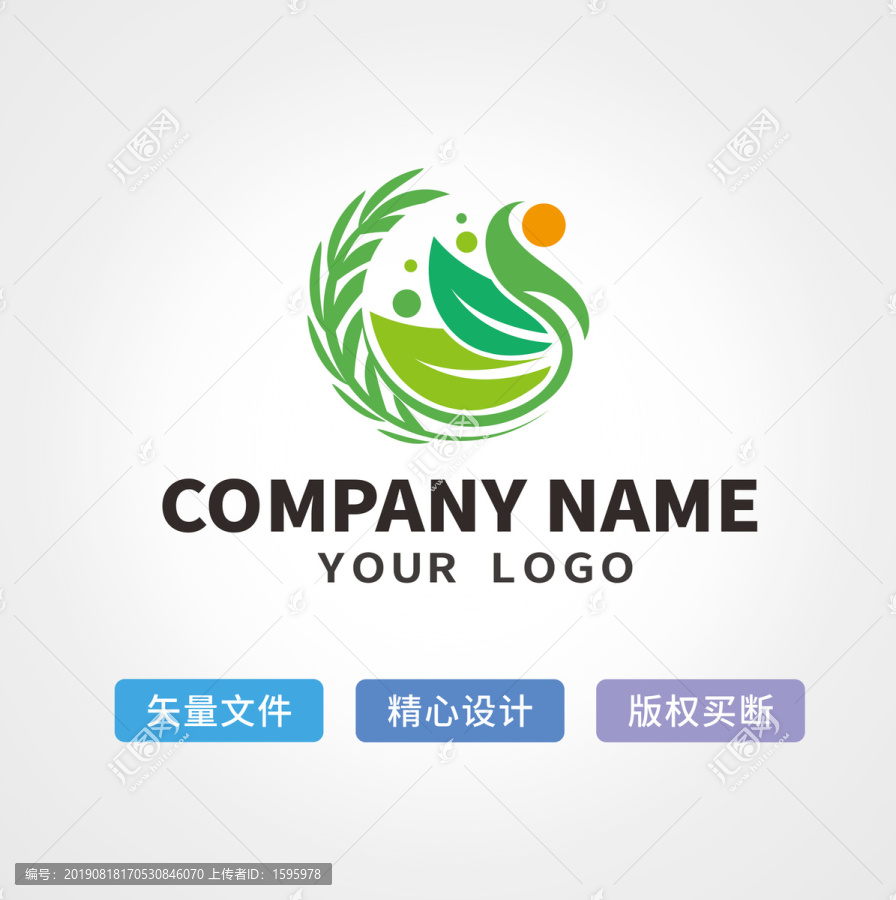 生态农业小麦logo