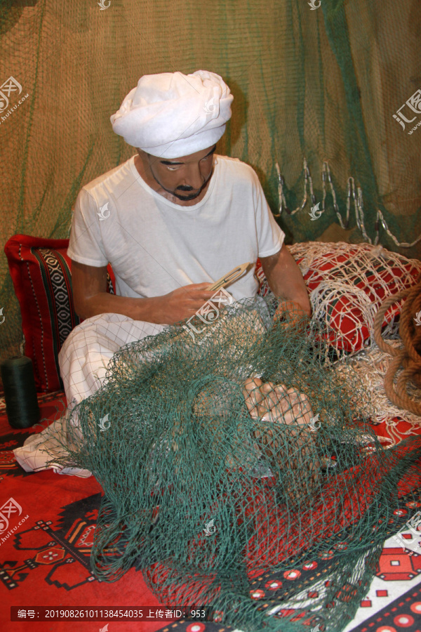 阿拉伯渔夫蜡像