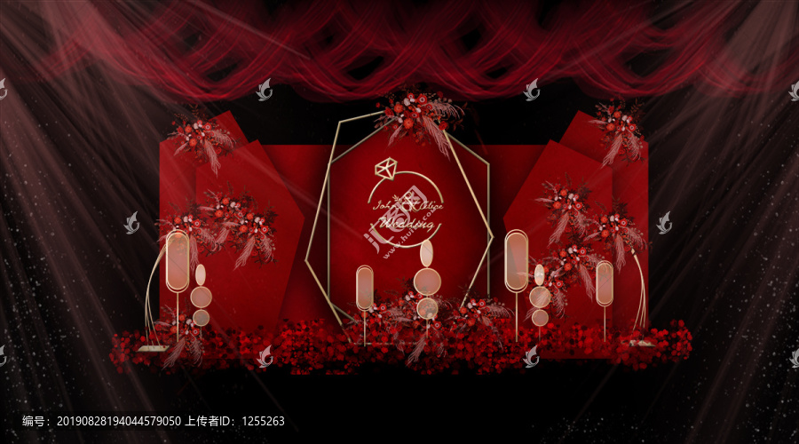 紅色婚禮合影區(qū)