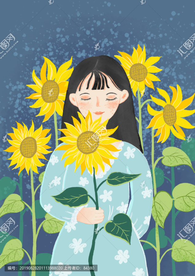 少女與花之向日葵