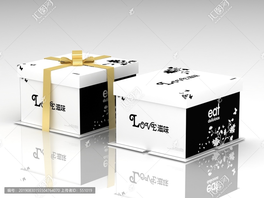 蛋糕盒包装设计平面展开图源文件