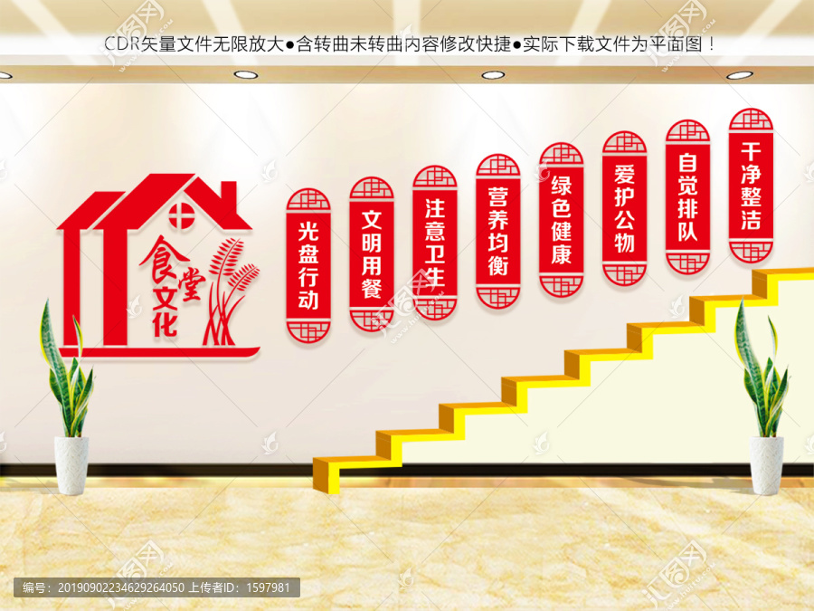 食堂樓梯文化墻