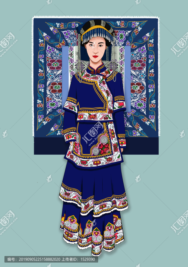 彝族姑娘藍(lán)色