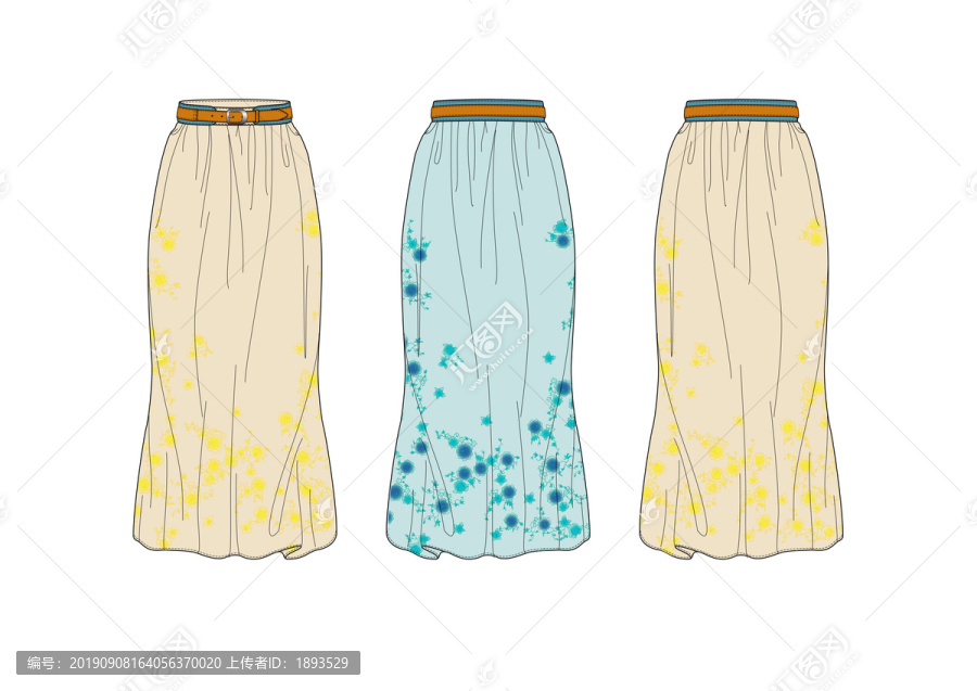 女裙服款式圖效果圖電腦繪制
