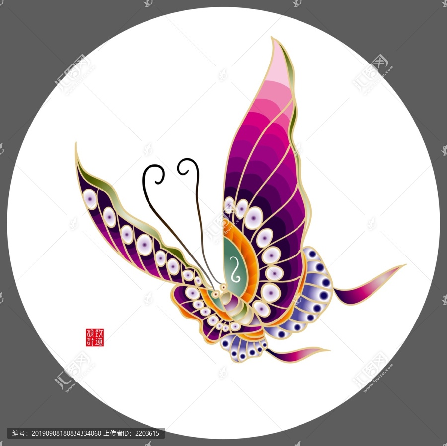 矢量工筆蝴蝶