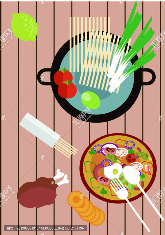 美食西餐早餐矢量扁平插畫
