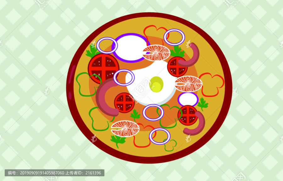 美食食物料理矢量扁平西餐插畫