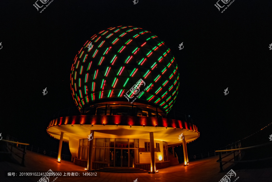 山东烟台莱山区海滨城市夜景