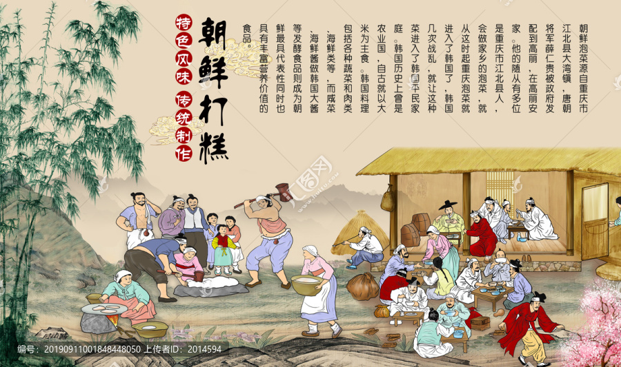韓式美食壁畫韓國泡菜朝鮮民