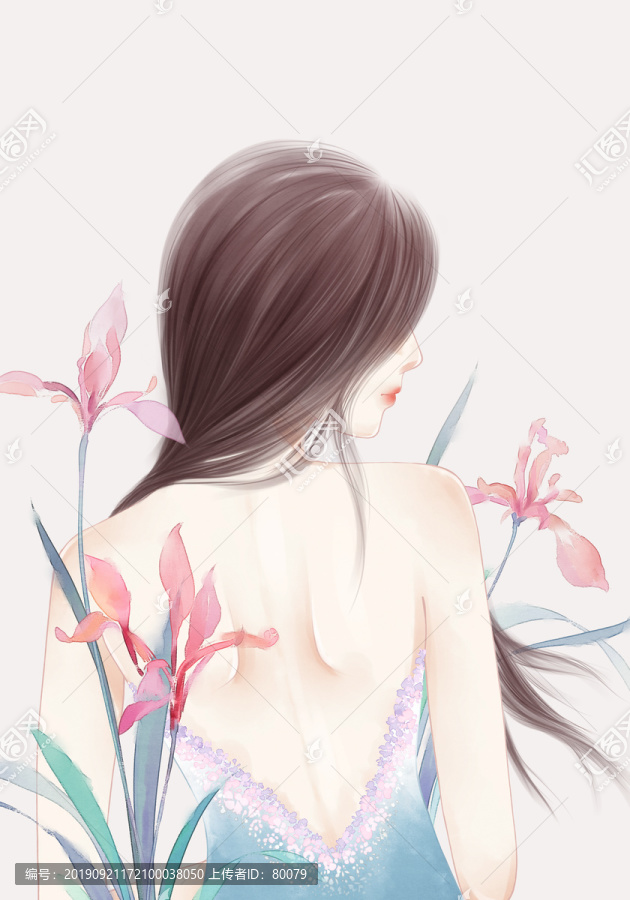 美女背影